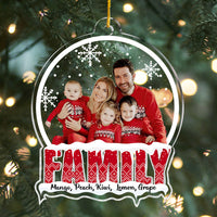 Thumbnail for Personalized Acrylic Ornament - Christmas Gift For Family - Snowball With Family Photo AC