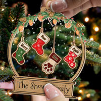 Thumbnail for Personalized Acrylic Ornament - Christmas Gift For Family - Stocking Family Member Name AC