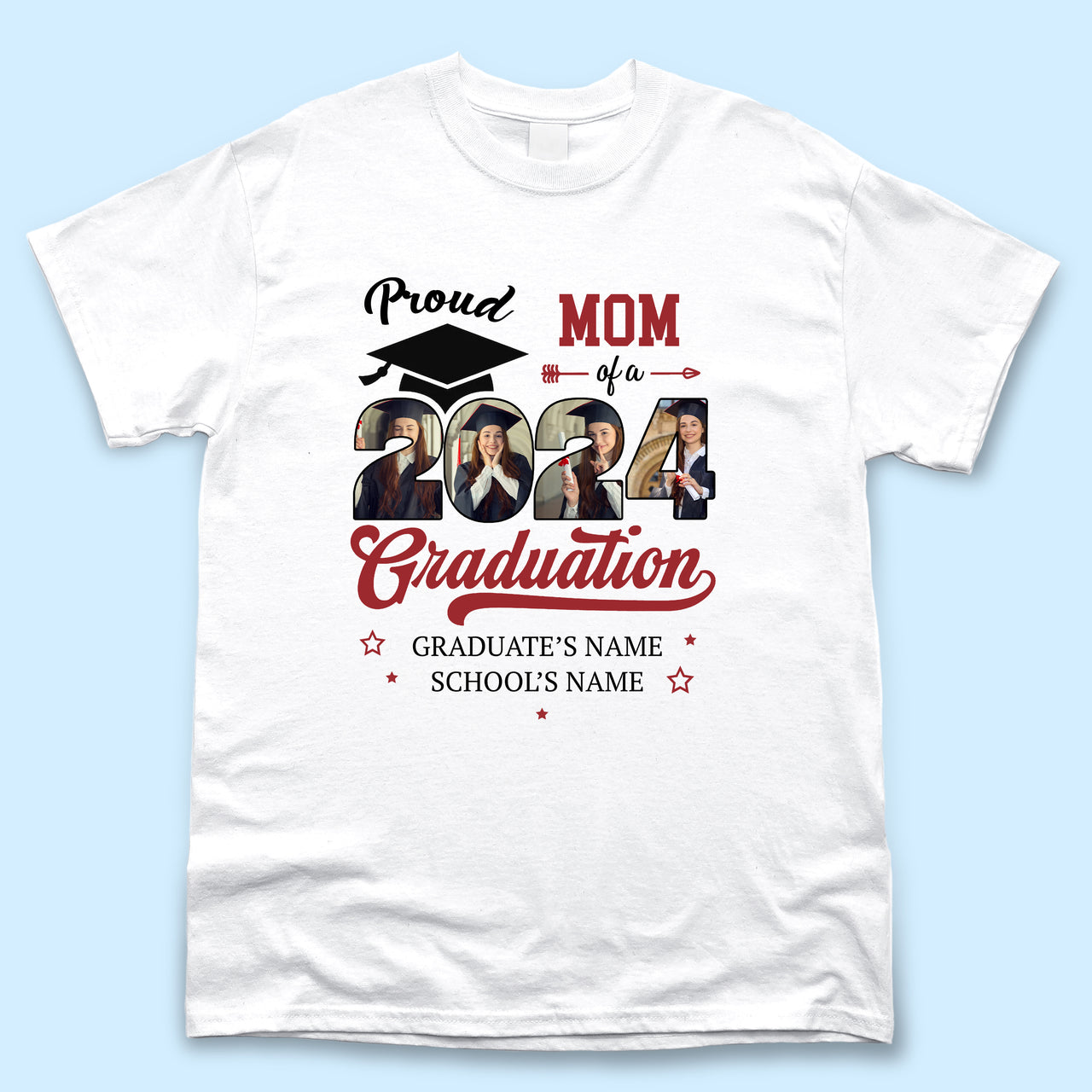 Custom Photo Proud Family Of A 2024 Graduation Shirts, Graduation Gift Merchize