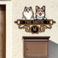 Thumbnail for Personalized Metal Sign - Gift For Pet Lover - Elegant Family Dog Cat Sign AZ