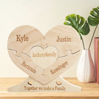 Thumbnail for Personalized Wooden Heart Puzzle - Gift For Family - Handcrafted Room Decor JonxiFon