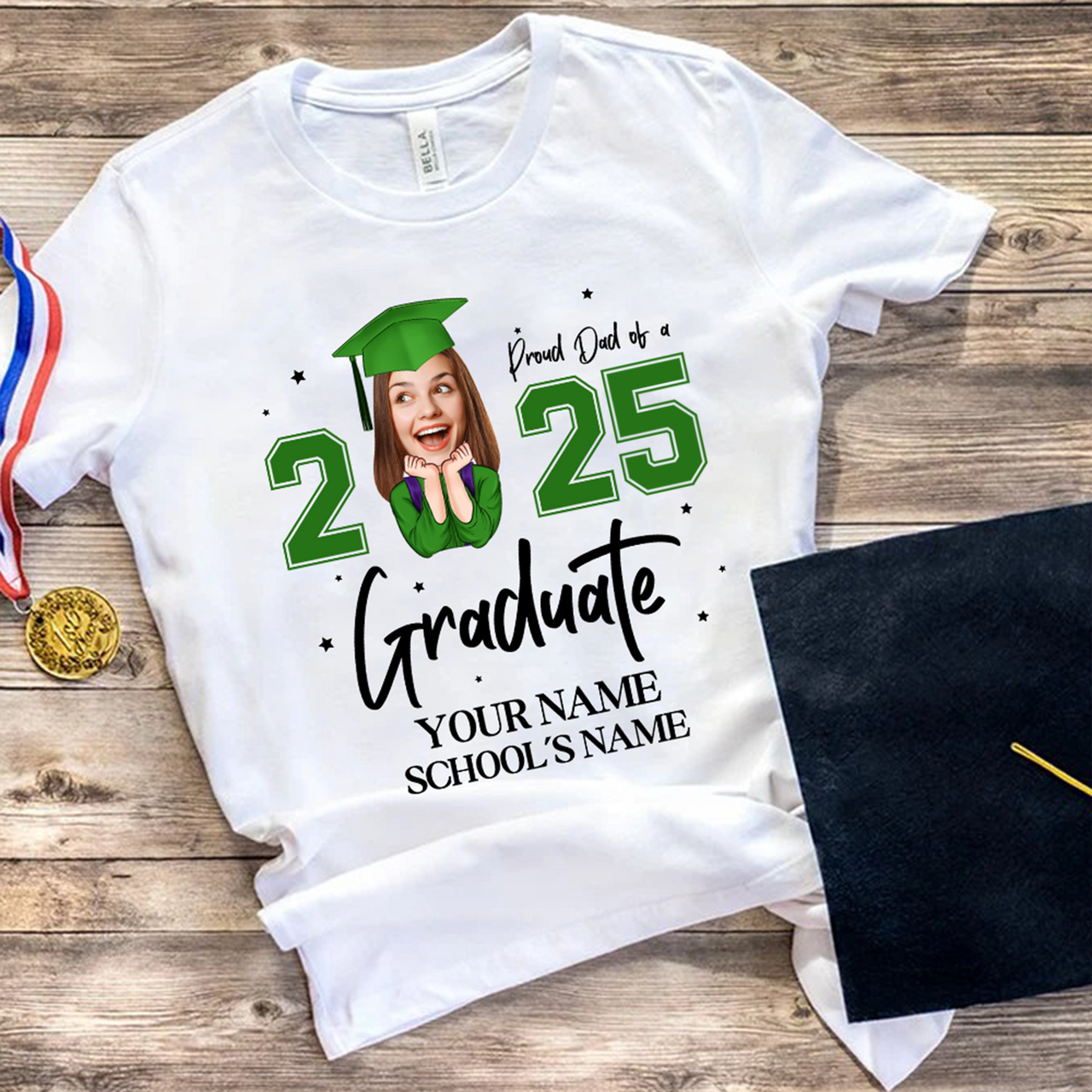 Personalized Proud Of Girl Senior Class Of 2025 Graduation T-shirt, Grad Gift