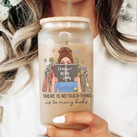 Thumbnail for Personalized Glass Bottle/Frosted Bottle With Lid & Straw - Gift For Book Lovers - There Are No Such Thing As Many Books AF