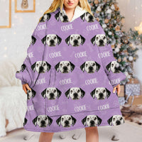 Thumbnail for Personalized Blanket Hoodie - Christmas Gift For Pet Lover - Pet Face Photo With Name AB