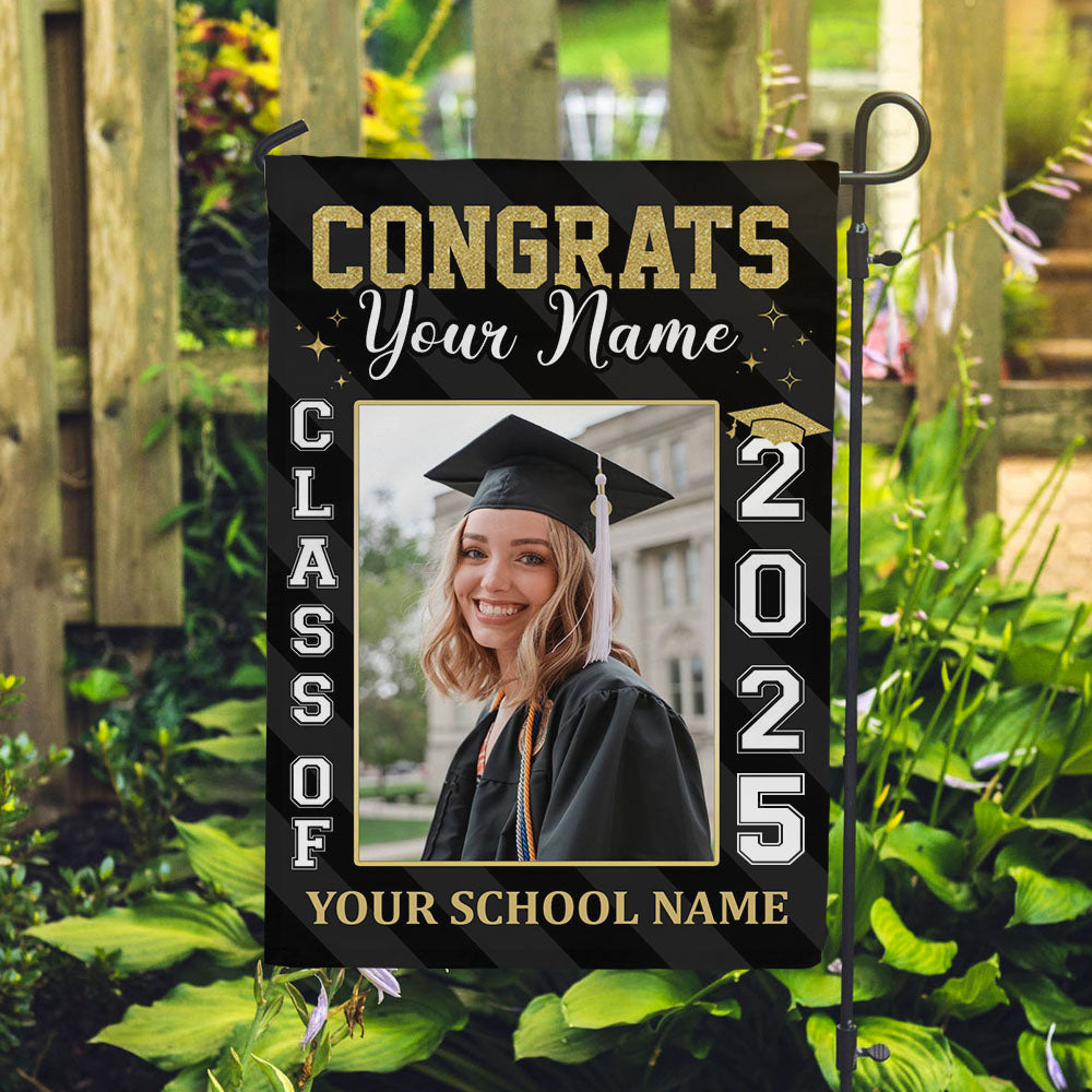 Personalized Photo Best Gift Idea Graduation Garden Flag, Class of 2025 Senior Gift