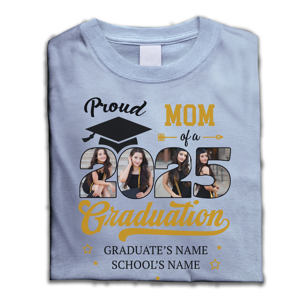 Custom Photo Proud Family Of A 2025 Graduation Shirts, Graduation Gift