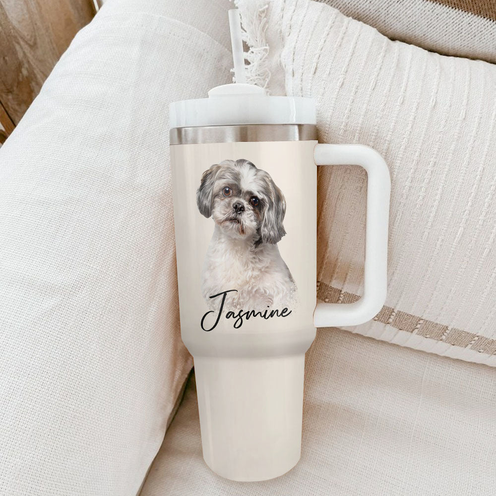 Personalized 40oz Tumbler - Gift For Pet Lovers - Dog Cat Portrait Photo Yoycol