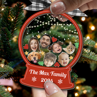 Thumbnail for Personalized Shaker Ornament - Christmas Gift For Family - Funny Family Photo FC