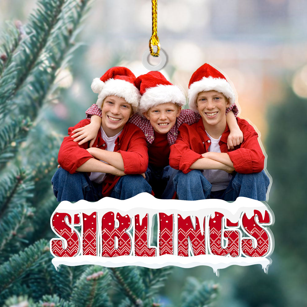 Personalized Acrylic Ornament - Gift For Family - Photo Siblings AC