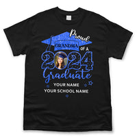 Thumbnail for Custom Proud Mom Dad With Graduation Cap Photo Shirts, Graduation Gift Merchize