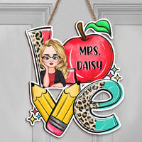 Thumbnail for Custom Teacher Name Shaped Door Sign, Classroom Decorations Gift AE