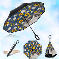 Thumbnail for Custom Pet Photo Windproof Reverse Upside Down C-Handle Double Layer Umbrella, Gift For Pet Lover JonxiFon