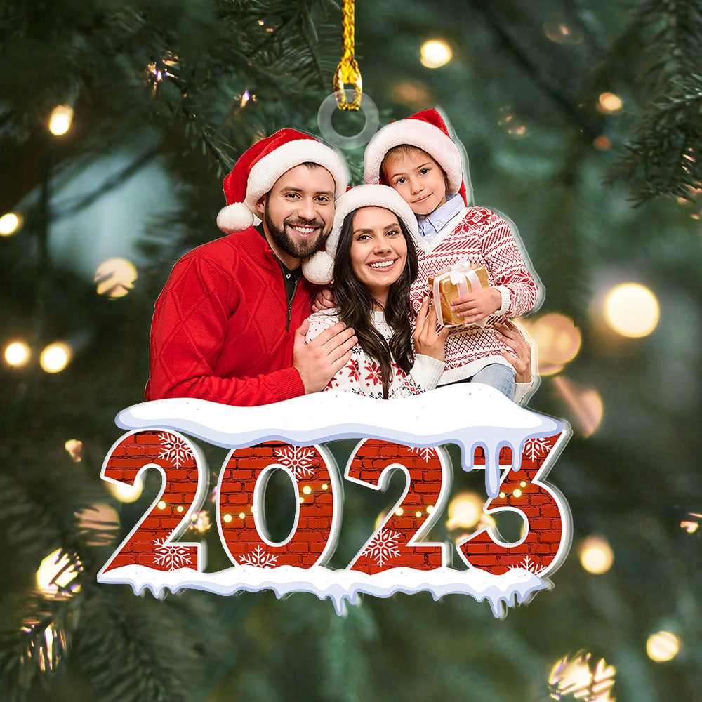Personalized Acrylic Ornament - Christmas Gift For Family - Upload Family Photo 2023 AC