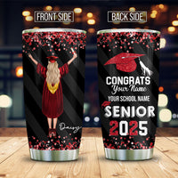 Thumbnail for Congratulations Class of 2025 Personalized Glitter Tumbler, Graduation Gift