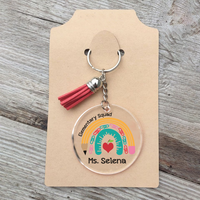 Thumbnail for Personalized Grade Squad Teacher Team Clear Acrylic Tassels Key Chain JonxiFon