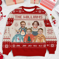 Thumbnail for Personalized Ugly Christmas Sweater - Christmas Gift For Family - Funny Family Photo AB