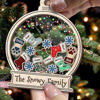 Thumbnail for Personalized Shaker Ornament - Christmas Gift For Family - Colorful Family Stockings FC