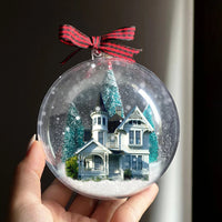 Thumbnail for Personalized 3D Acrylic Ball Ornament - Christmas Gift For Family - New Home New Begingings House Photo AB