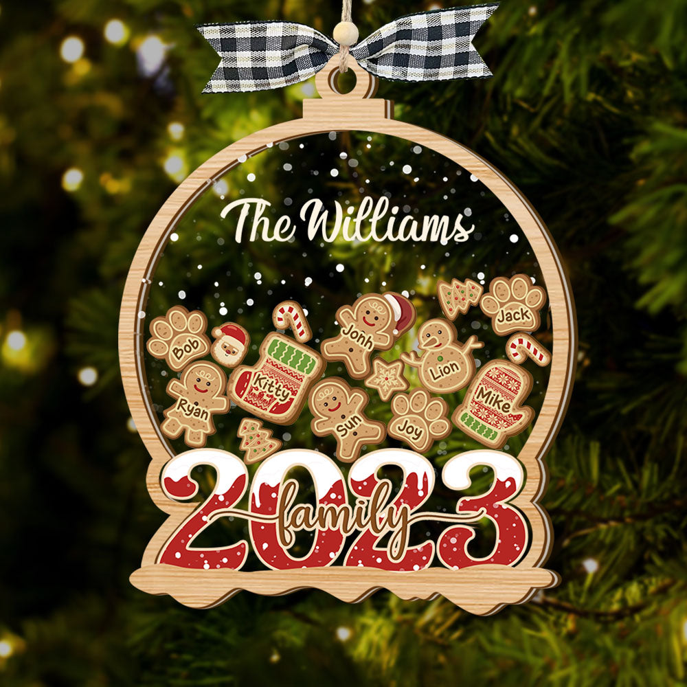 Personalized Shaker Ornament - Christmas Gift For Family - Family 2023 With Gingerbreads AC