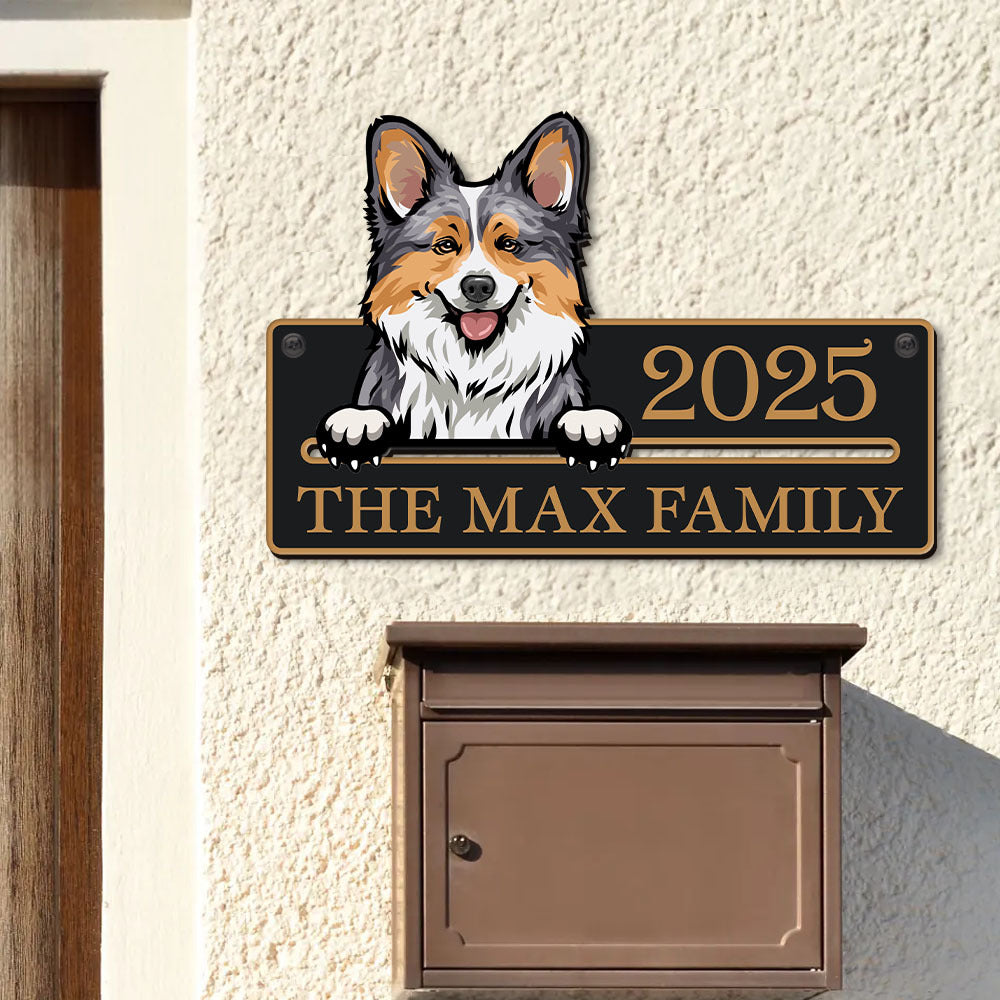 Personalized Metal Sign - Gift For Pet Lover - Cute Dog Cat Address Sign AZ