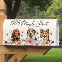 Thumbnail for Custom Flowers Dog Cat Address Mailbox Cover, Dog Lover Gift AF