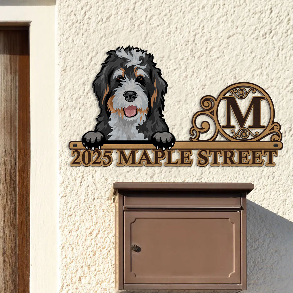 Personalized Metal Sign - Gift For Pet Lovers - Colorful Dog Cat Address Monogram Sign AZ