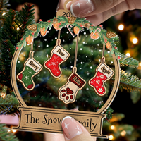 Thumbnail for Personalized Acrylic Ornament - Christmas Gift For Family - Stocking Family Member Name FC