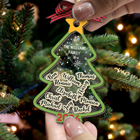 Thumbnail for Personalized Shaker Ornament - Christmas Gift For Family - Christmas Tree With Names FC