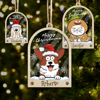 Thumbnail for Personalized Acrylic Ornament - Christmas Gift For Pet Lovers - Christmas Bell With Dog Cat AC