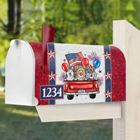 Thumbnail for Personalized Dog Cat America Truck Mailbox Cover, Memorial Day Decoration AF