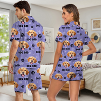 Thumbnail for Custom Photo Dog Cat Paw For Pet Lover Short Pajamas For Men And Women AB