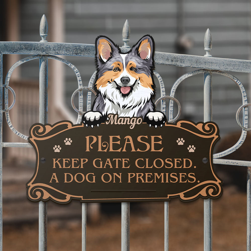 Personalized Metal Sign - Gift For Pet Lovers - Please Keep Gate Closed Dog Cat Sign AZ