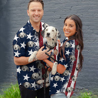 Thumbnail for Custom Face American Flag Set Hawaiian Shirt For Pet & Human, Gift For Pet Lover AI