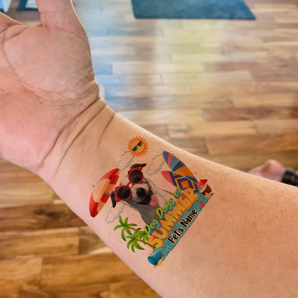 Personalized Photo Dog Days Of Summer Temporary Tattoos, DIY Dog Lover Gifts JonxiFon