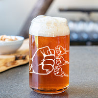 Thumbnail for Custom Dad Name Fist Bump Beer Glass Bottle, Gift For Dad & Grandpa AF
