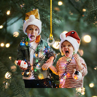 Thumbnail for Personalized Acrylic Ornament - Christmas Gift For Family - Photos Of Naughty Kids AC