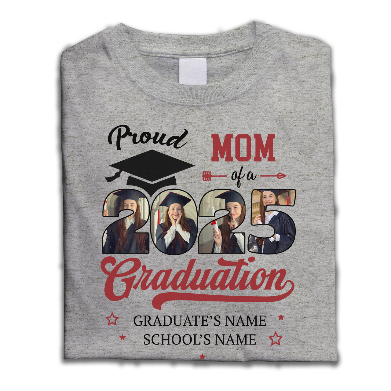 Custom Photo Proud Family Of A 2025 Graduation Shirts, Graduation Gift