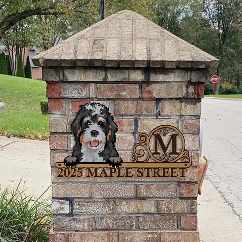 Personalized Metal Sign - Gift For Pet Lovers - Colorful Dog Cat Address Monogram Sign AZ