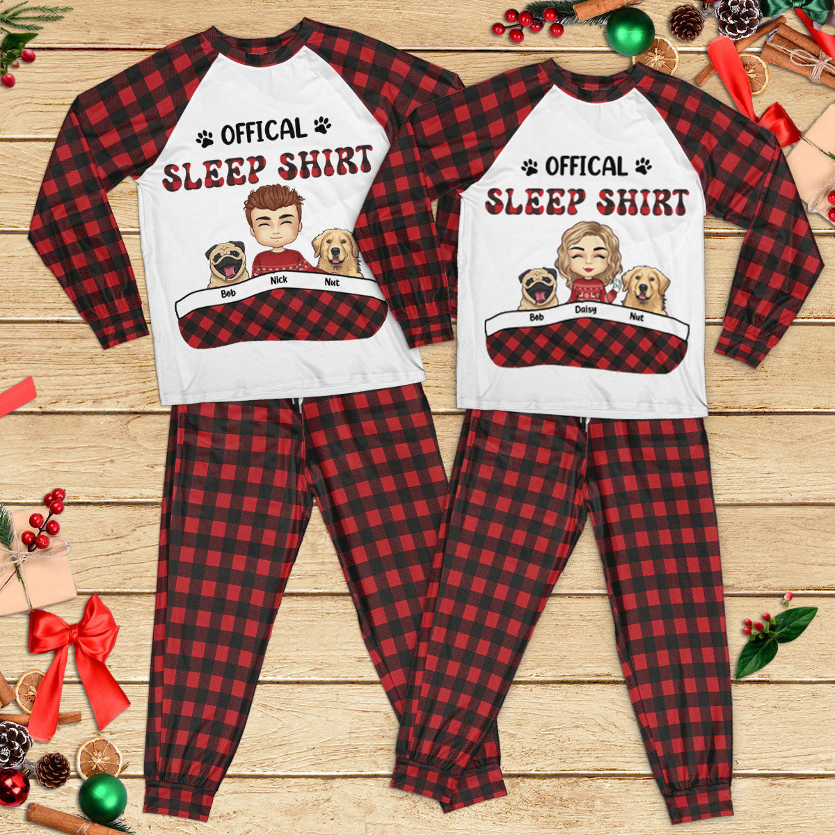Personalized Raglan Pajamas Set - Christmas Gift For  Lovers - Official Sleepshirt Merchize