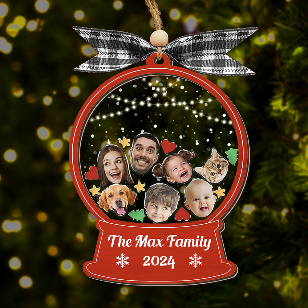 Personalized Shaker Ornament - Christmas Gift For Family - Funny Family Photo FC