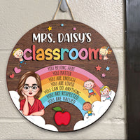 Thumbnail for Personalized You Belong Here Teacher Rainbow Classroom Door Sign, Back To School Gift For Teacher AE