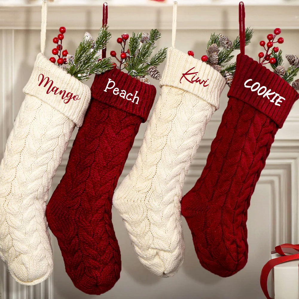 Christmas Supplies Decorative, Knitted Socks Stockings Embroidery