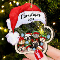 Thumbnail for Personalized Shaker Ornament - Christmas Gift For Pet Lovers - Cute Dog cat Face Photo FC