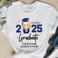 Thumbnail for Personalized Proud Of Girl Senior Class Of 2025 Graduation T-shirt, Grad Gift