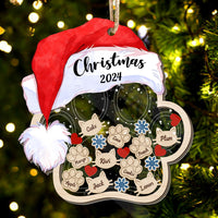 Thumbnail for Personalized Shaker Ornament - Christmas Gift For Pet Lovers - Paw Print Dog Cat FC