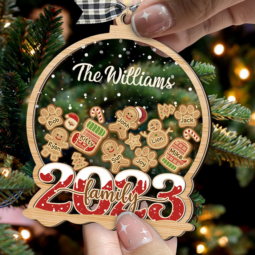 Personalized Shaker Ornament - Christmas Gift For Family - Family 2023 With Gingerbreads AC