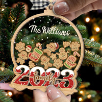 Thumbnail for Personalized Shaker Ornament - Christmas Gift For Family - Family 2023 With Gingerbreads AC