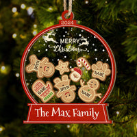 Thumbnail for Personalized Shaker Ornament - Christmas Gift For Family - Happy Gingerbread Family FC