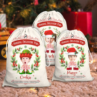 Thumbnail for Personalized Santa Sack - Christmas Gift For Family - Holly Christmas Costume Face Photo AB