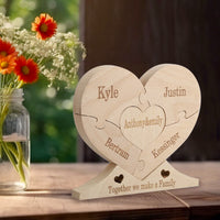 Thumbnail for Personalized Wooden Heart Puzzle - Gift For Family - Handcrafted Room Decor JonxiFon
